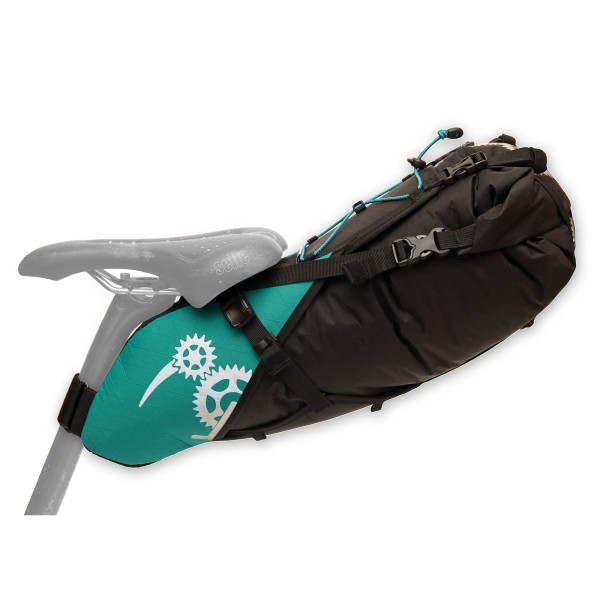 ROBO-KIWI Bikepacking Saddle Bags - Rear Harness + Dry Bag XP - spanish teal (4)